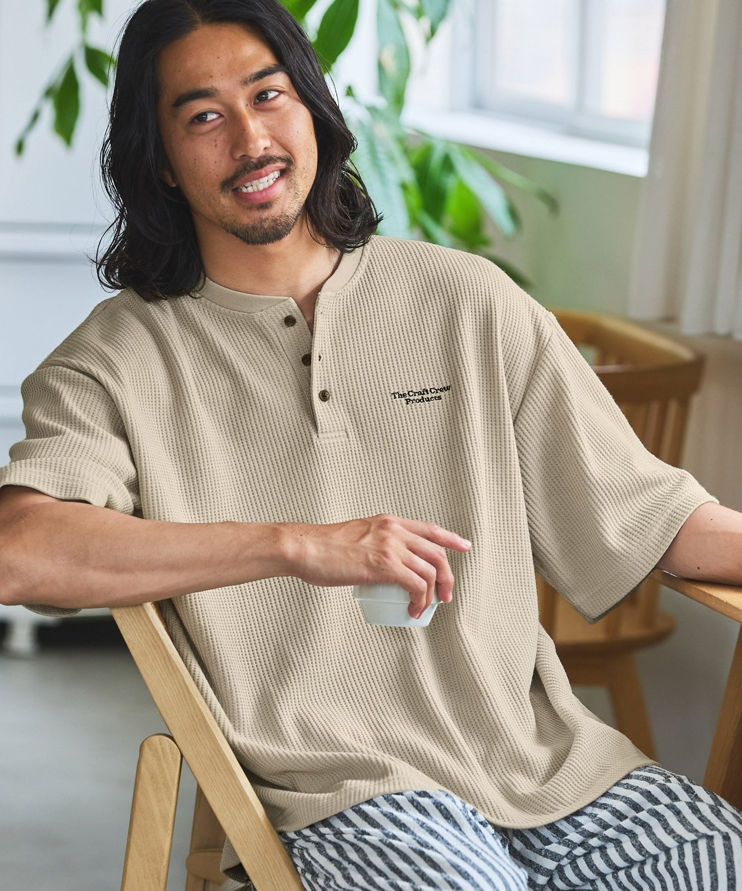 THE CRAFT CREW PRODUCTS / 網眼 抗菌防臭 亨利領短袖T恤