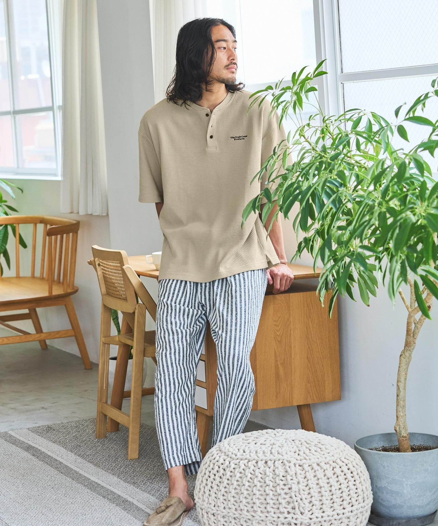 THE CRAFT CREW PRODUCTS / 網眼 抗菌防臭 亨利領短袖T恤