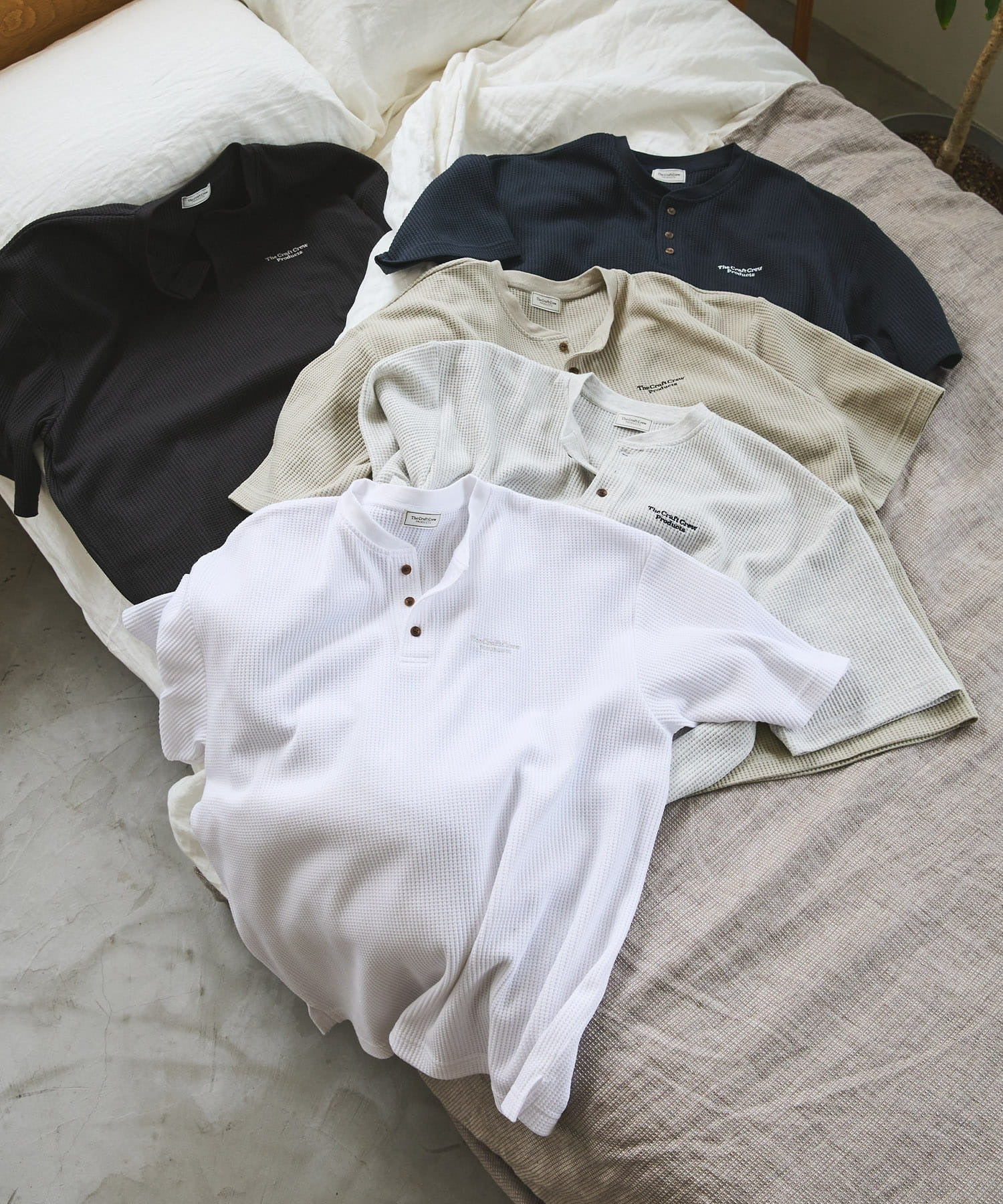 THE CRAFT CREW PRODUCTS / 網眼 抗菌防臭 亨利領短袖T恤