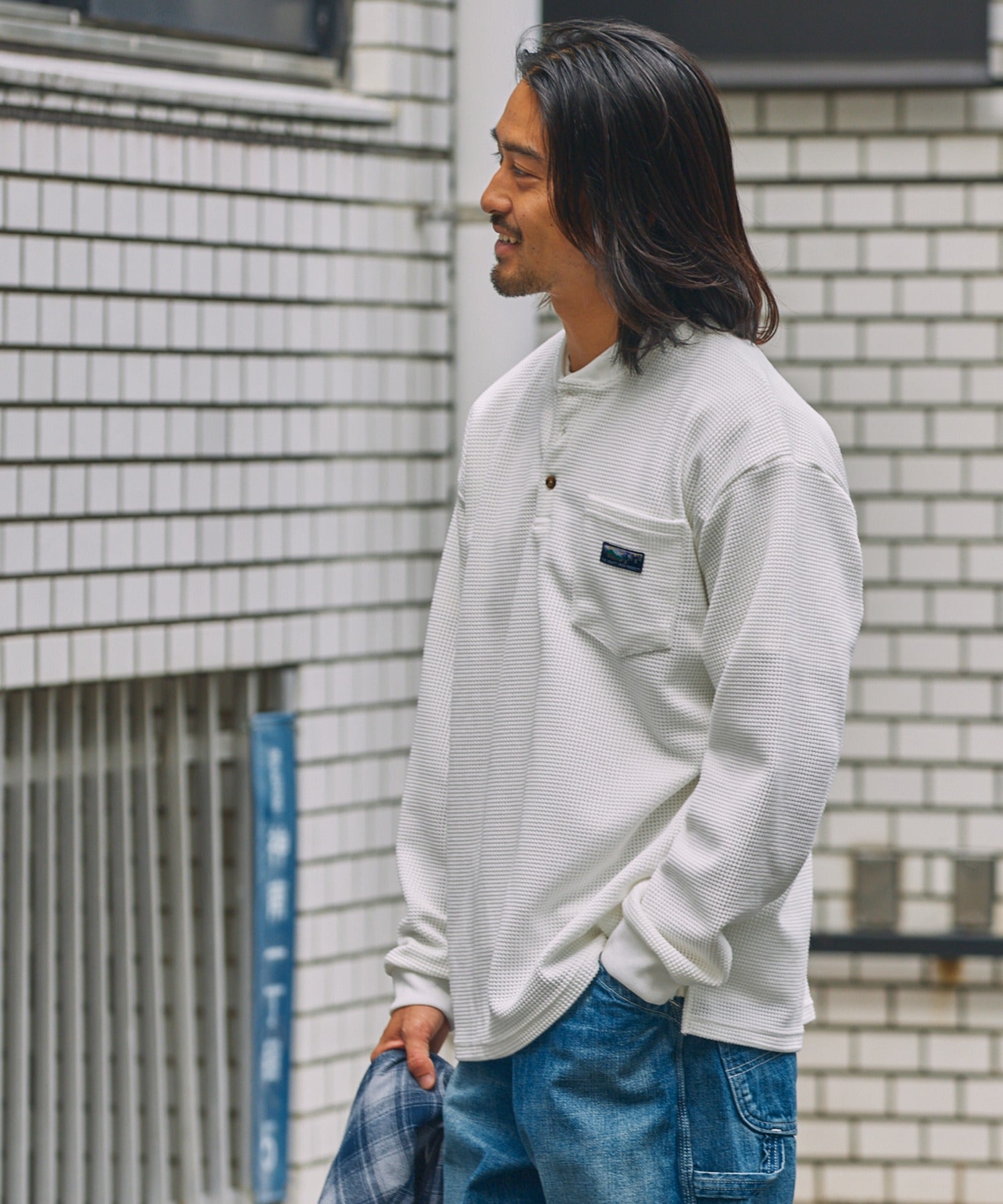 THE CRAFT CREW PRODUCTS / 抗菌 華夫格 亨利領 長袖T恤