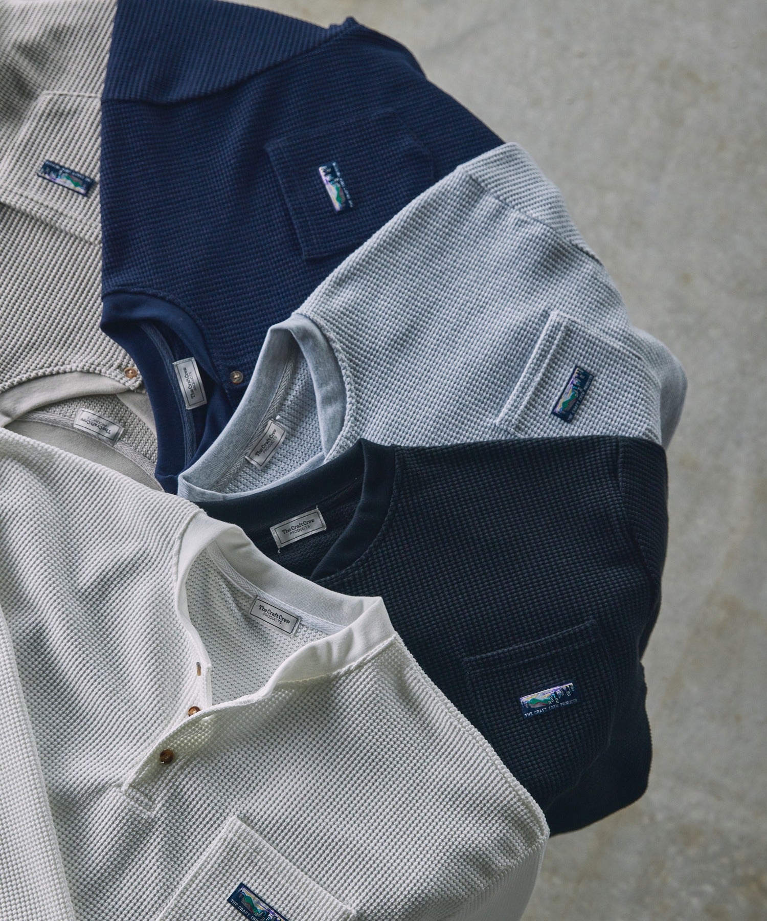 THE CRAFT CREW PRODUCTS / 抗菌 華夫格 亨利領 長袖T恤