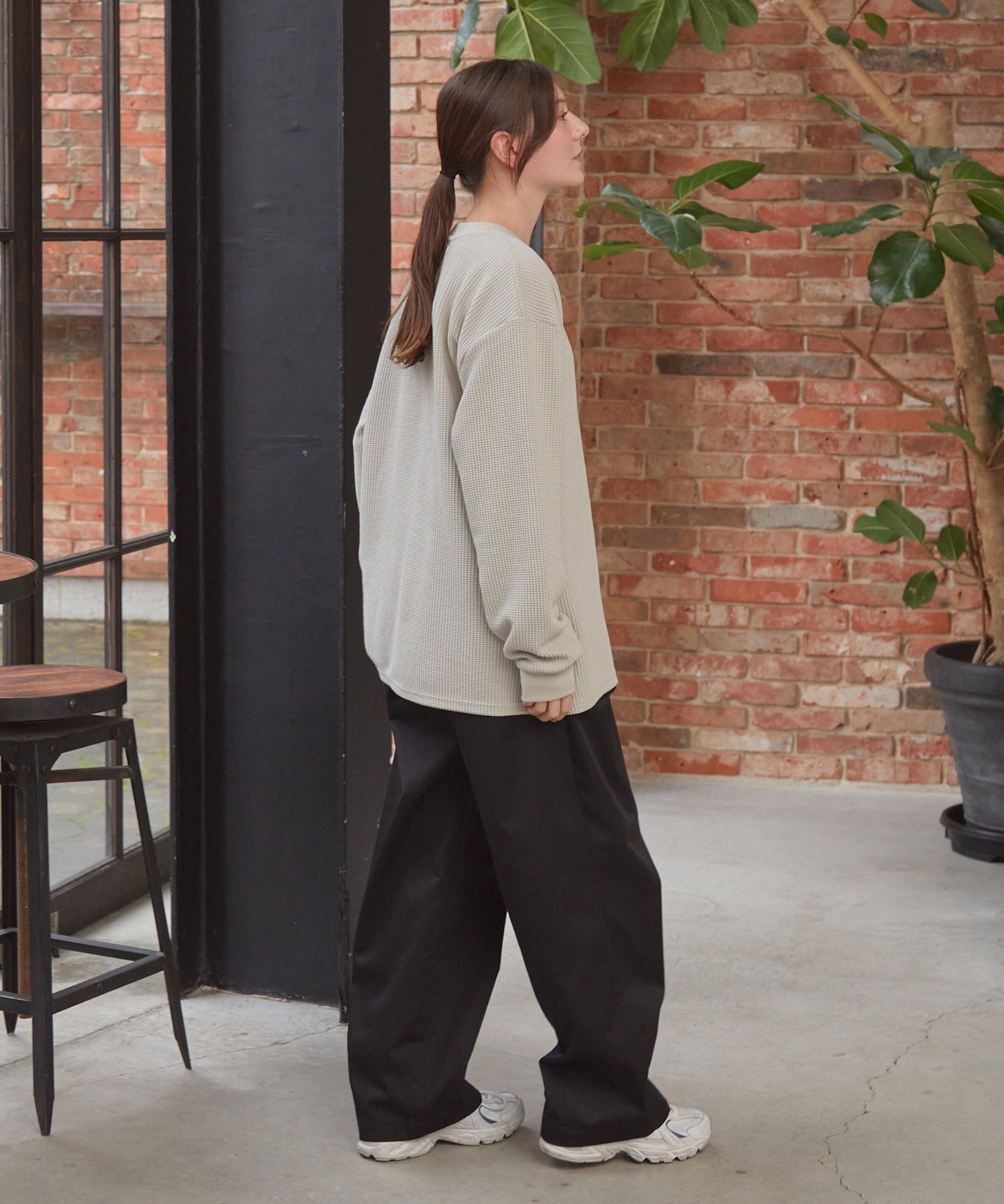 THE CRAFT CREW PRODUCTS / 抗菌 華夫格 亨利領 長袖T恤