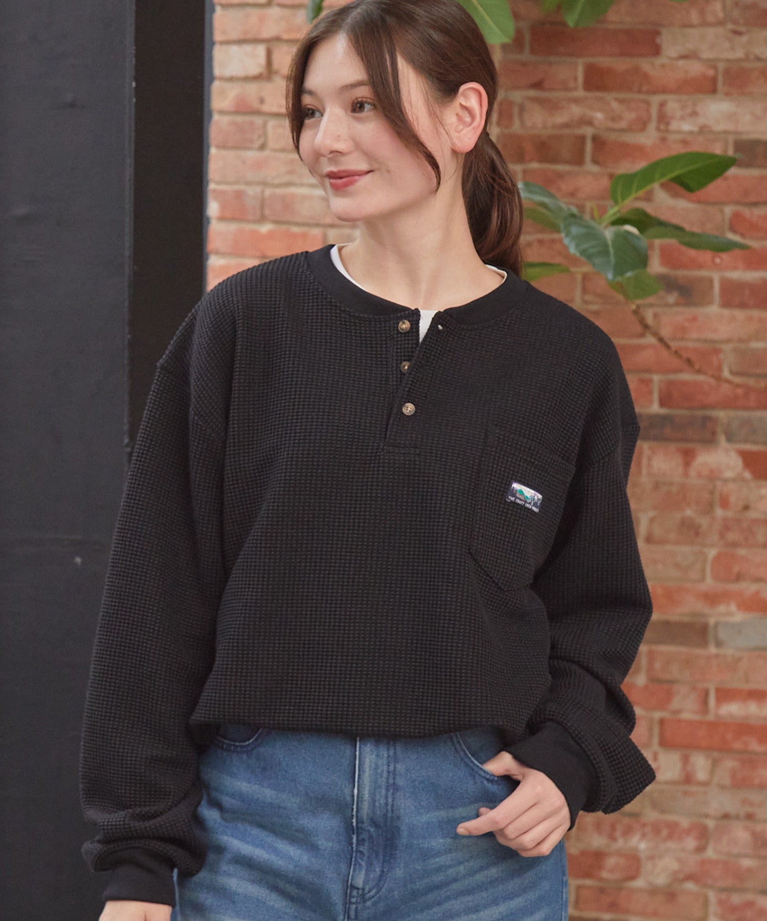 THE CRAFT CREW PRODUCTS / 抗菌 華夫格 亨利領 長袖T恤