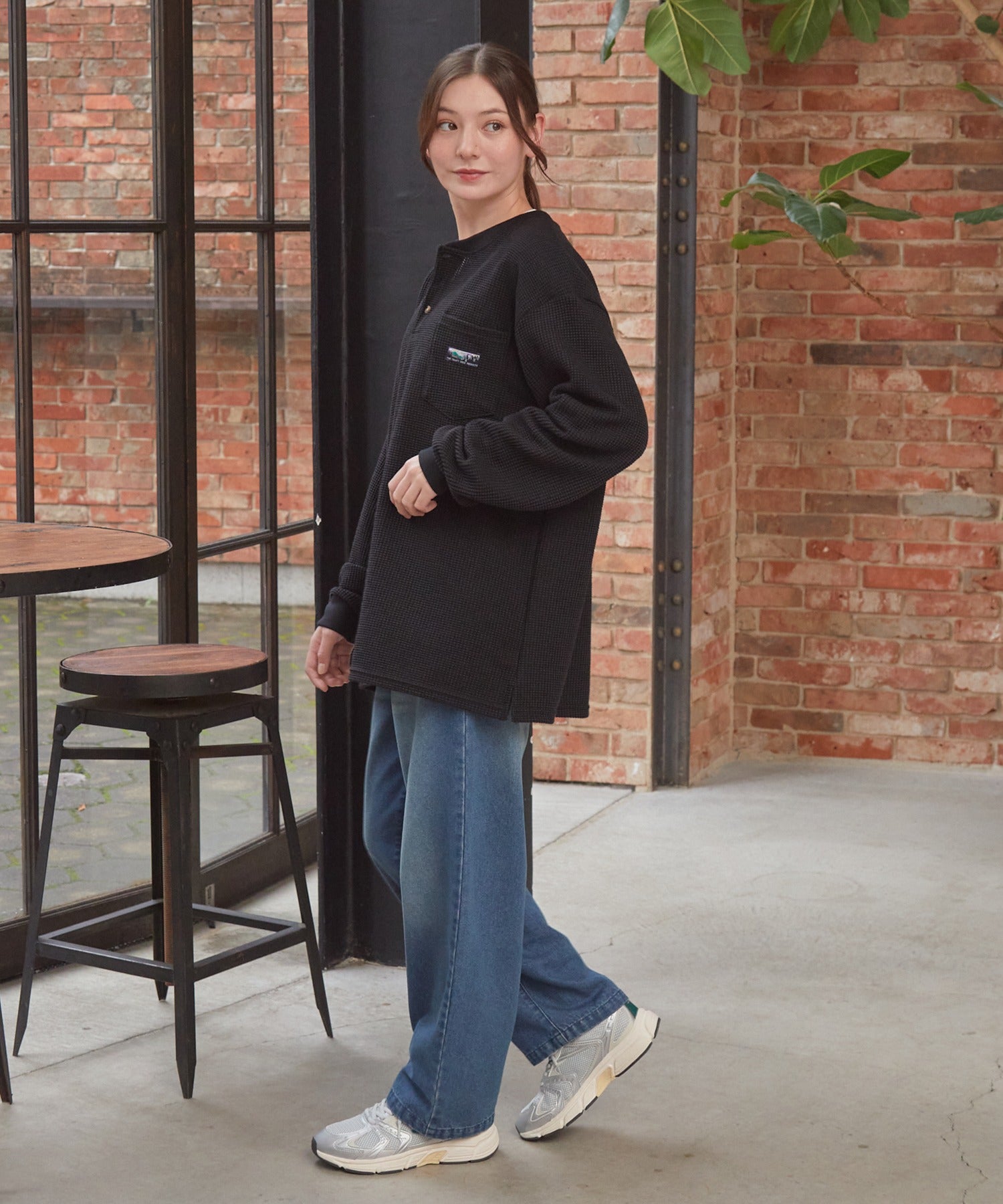 THE CRAFT CREW PRODUCTS / 抗菌 華夫格 亨利領 長袖T恤