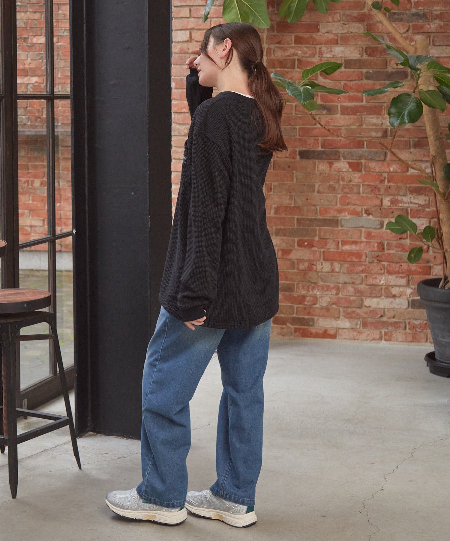 THE CRAFT CREW PRODUCTS / 抗菌 華夫格 亨利領 長袖T恤