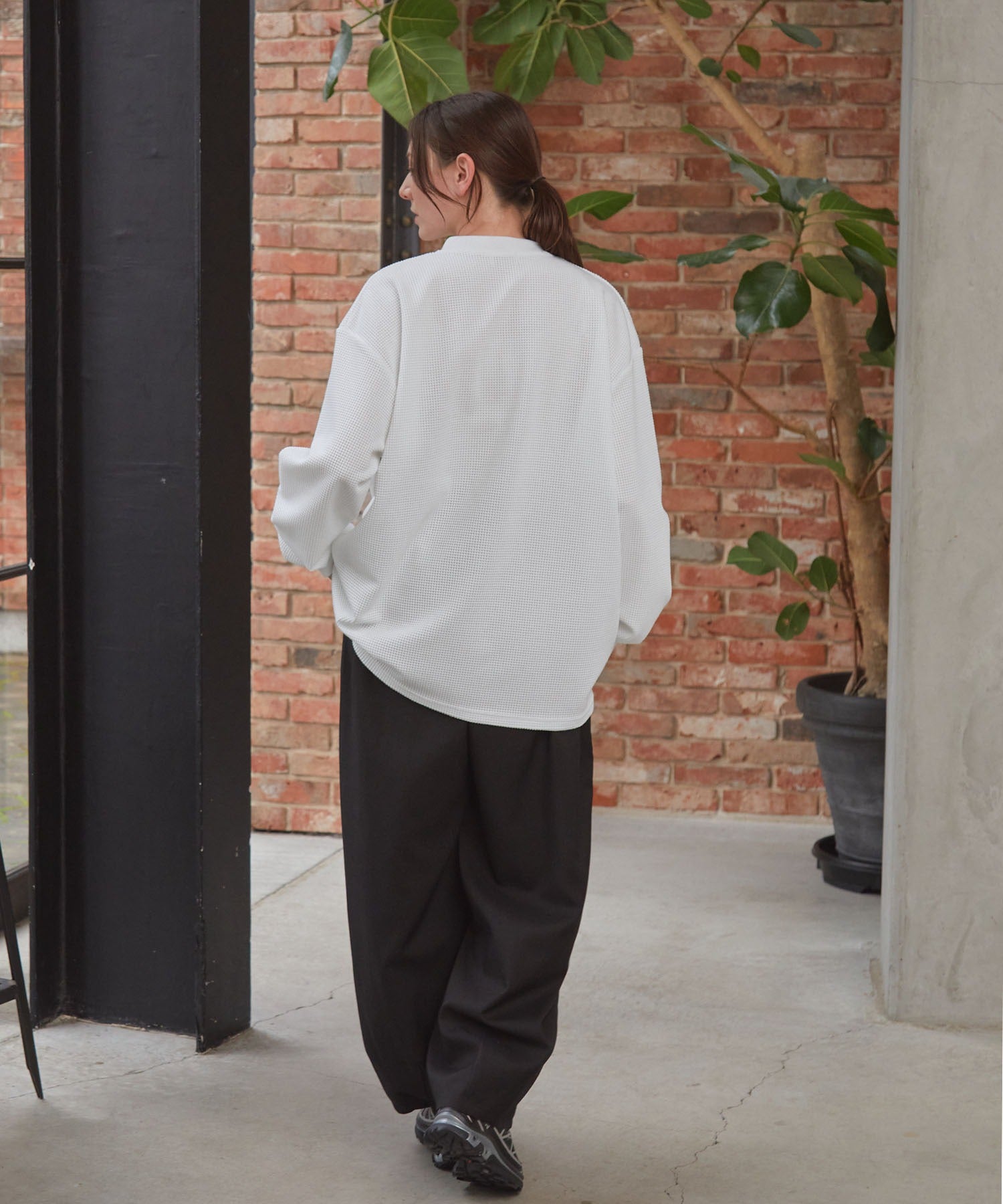 THE CRAFT CREW PRODUCTS / 抗菌 華夫格 亨利領 長袖T恤