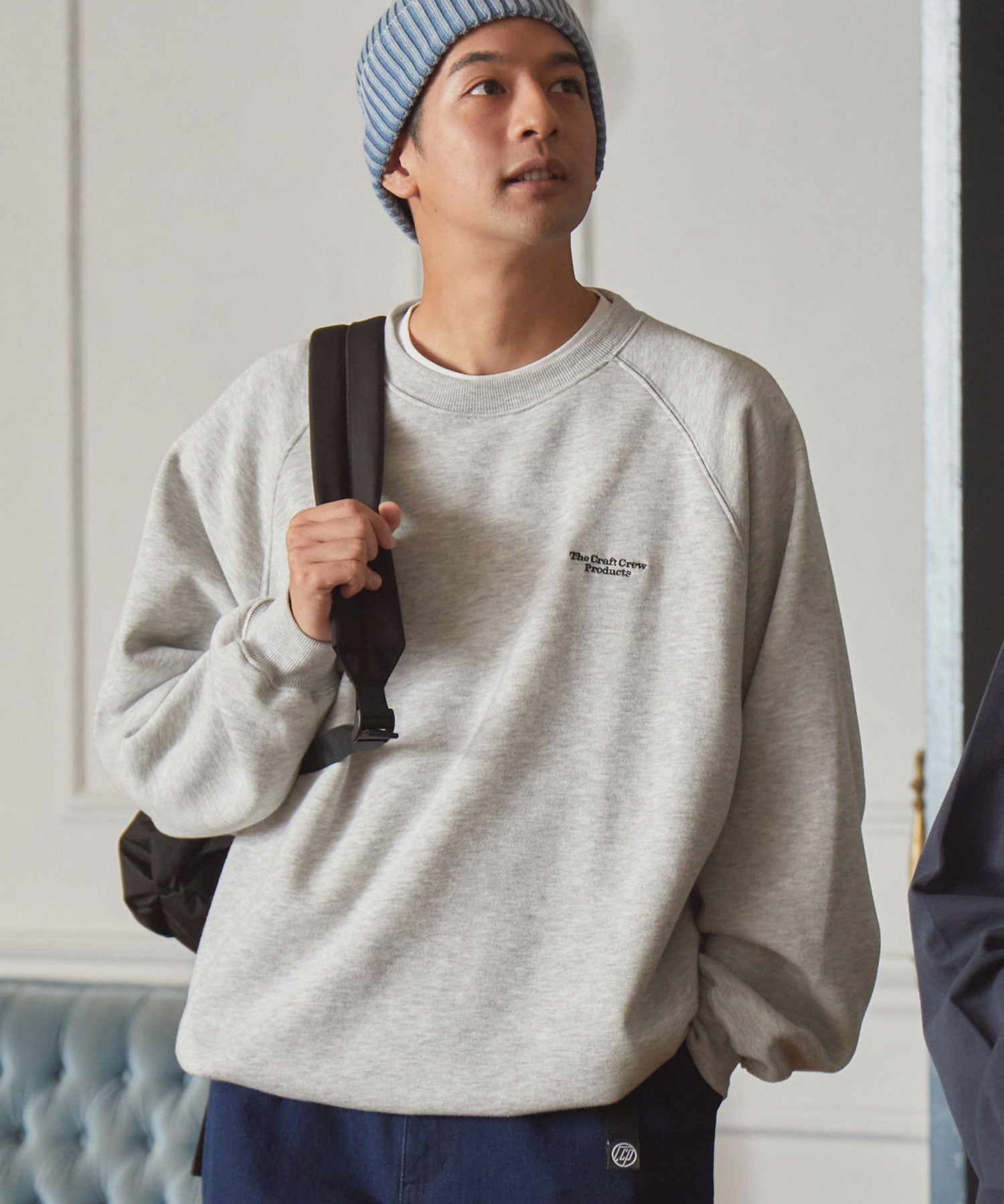 THE CRAFT CREW PRODUCTS / 針織 刺繡 抽繩 內刷毛 圓領衫