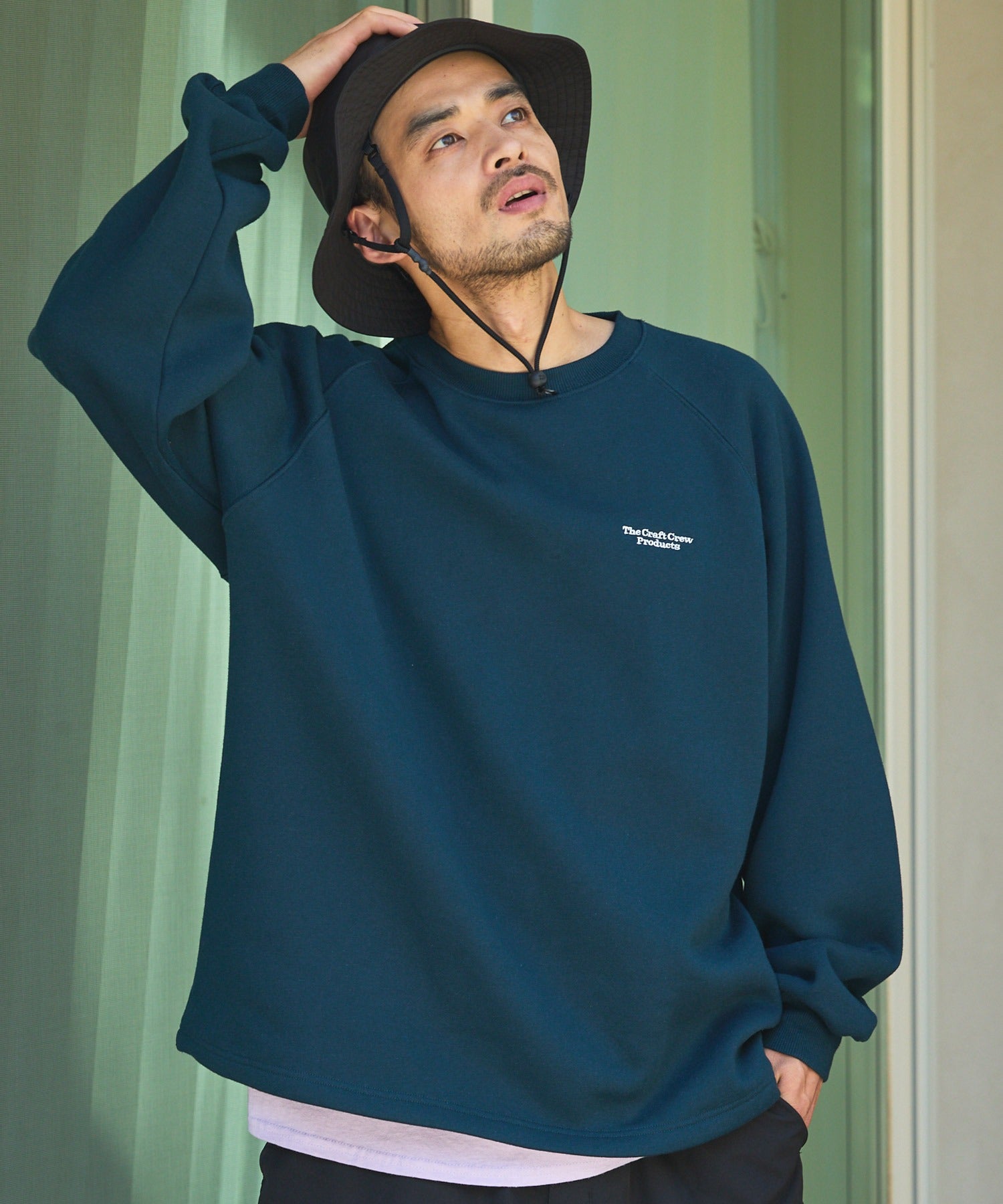 THE CRAFT CREW PRODUCTS / 針織 刺繡 抽繩 內刷毛 圓領衫