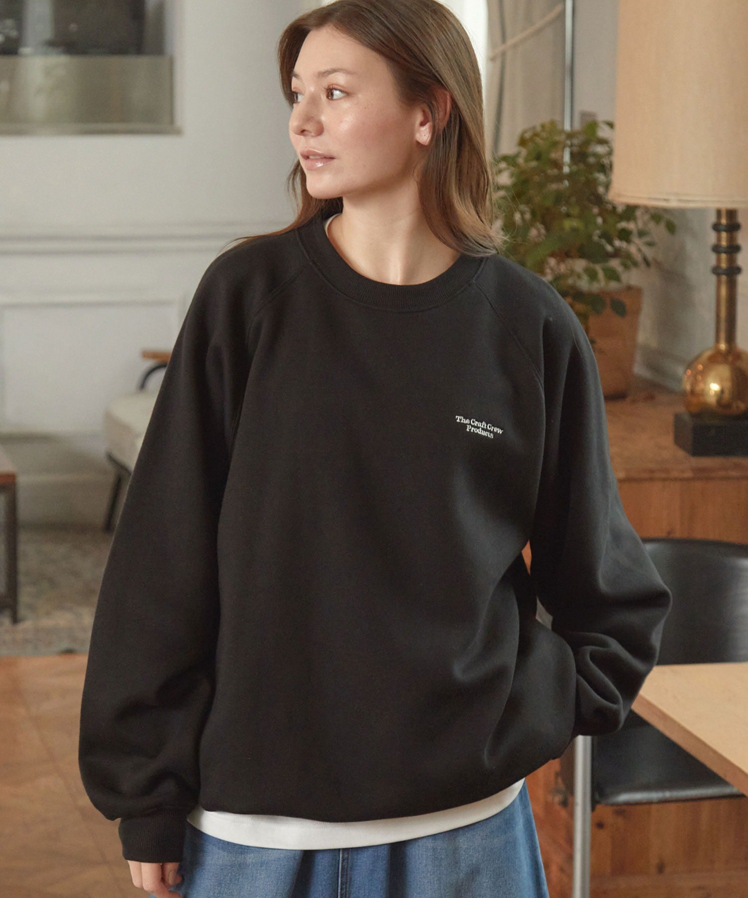 THE CRAFT CREW PRODUCTS / 針織 刺繡 抽繩 內刷毛 圓領衫