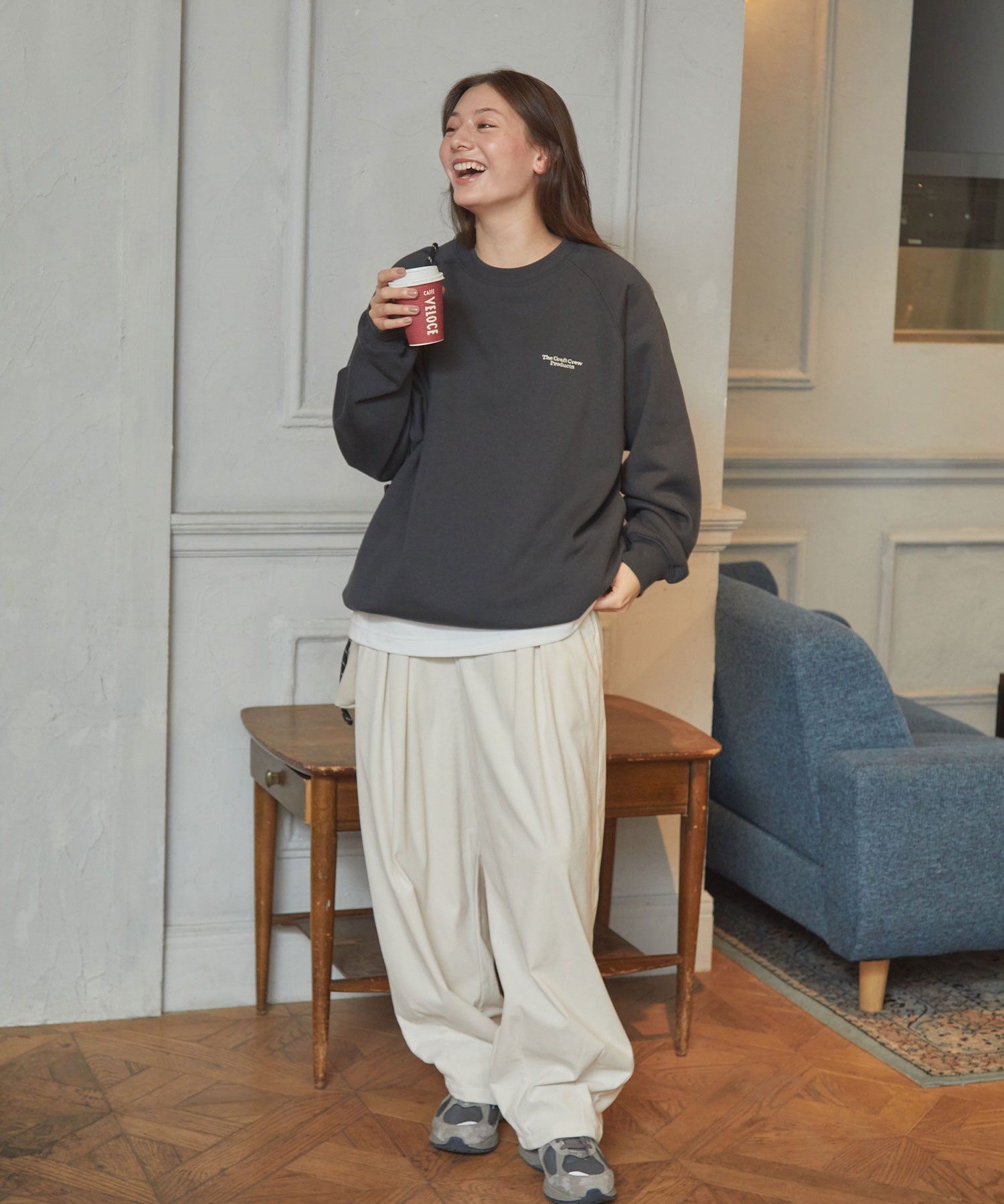 THE CRAFT CREW PRODUCTS / 針織 刺繡 抽繩 內刷毛 圓領衫