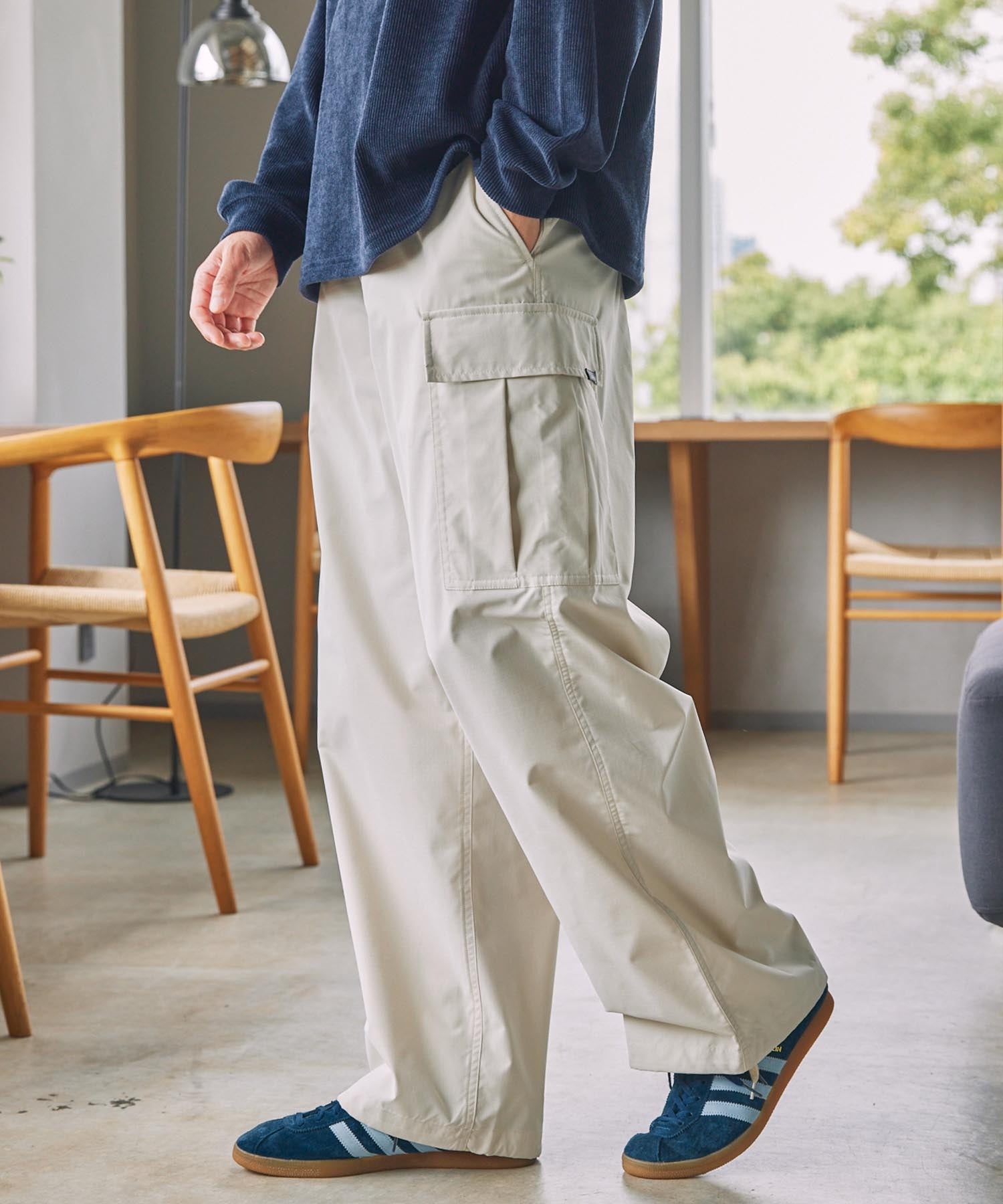 THE CRAFT CREW PRODUCTS / 機能抽繩 彈力 寬直筒 工作褲