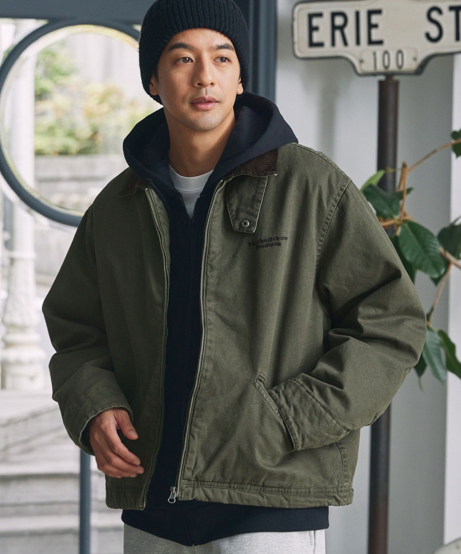 THE CRAFT CREW PRODUCTS / 仿舊水洗 兩用立領束口 中棉 外套