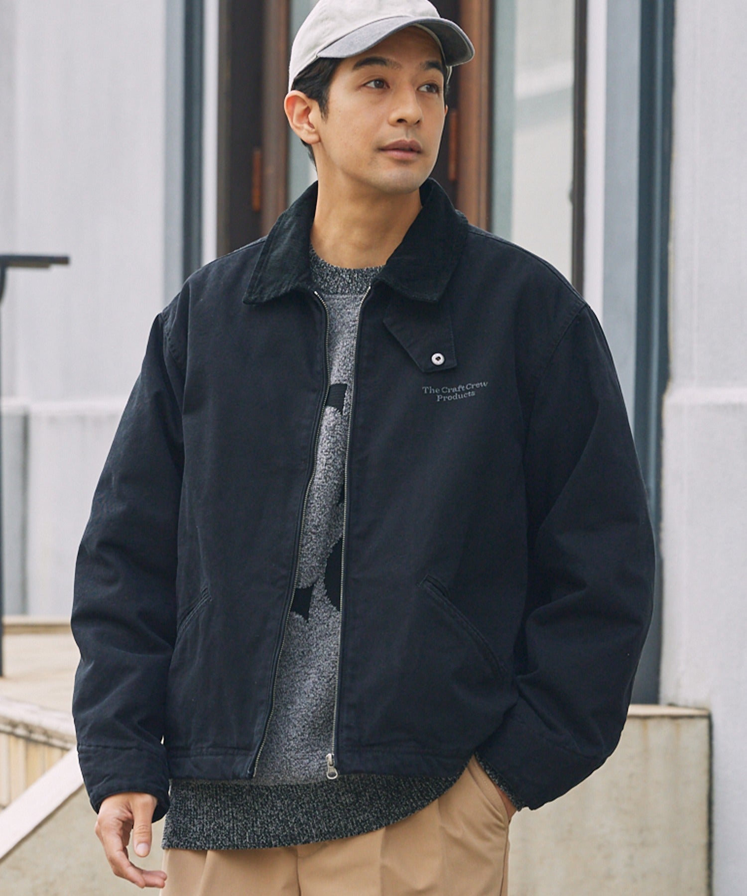THE CRAFT CREW PRODUCTS / 仿舊水洗 兩用立領束口 中棉 外套