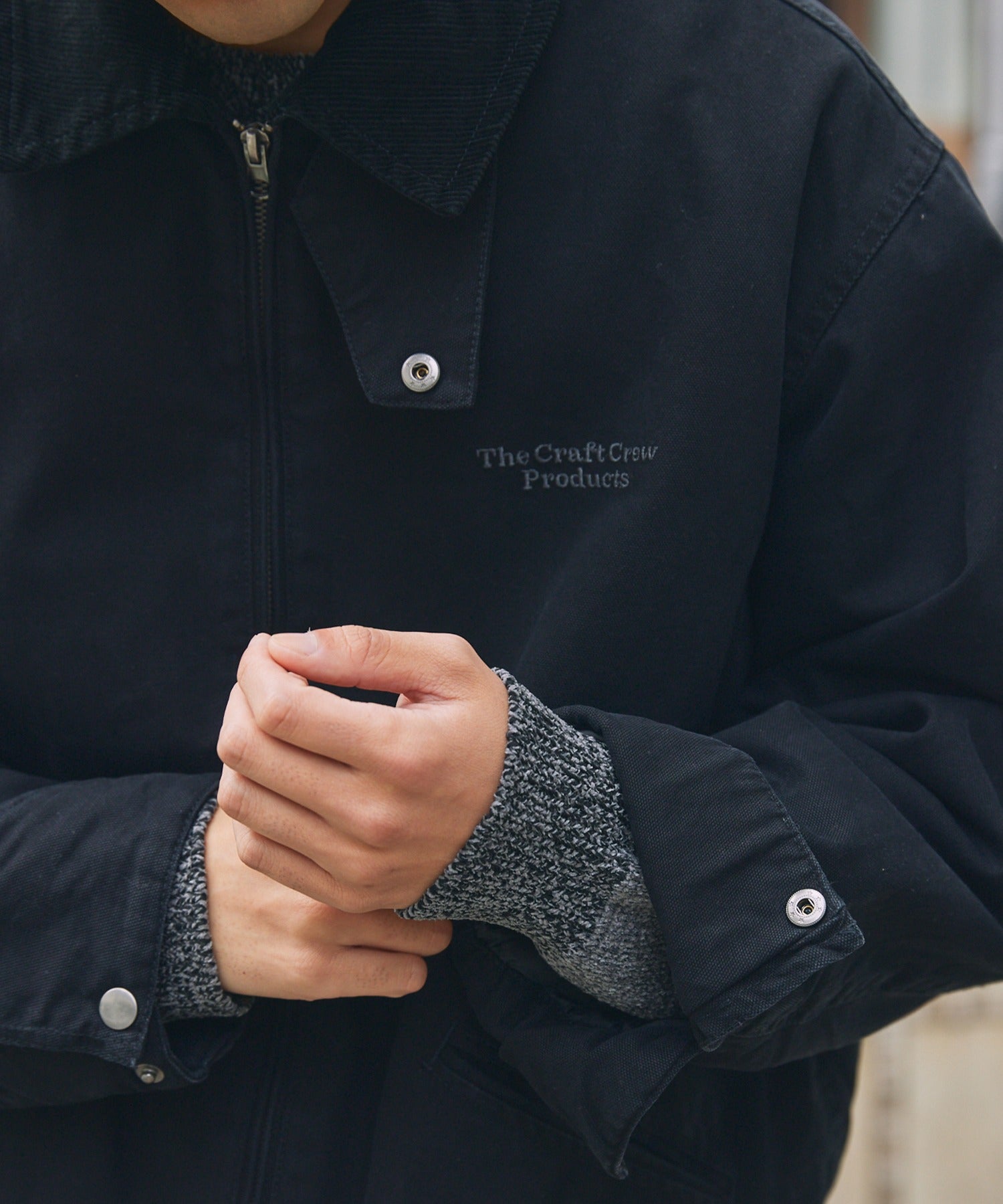 THE CRAFT CREW PRODUCTS / 仿舊水洗 兩用立領束口 中棉 外套