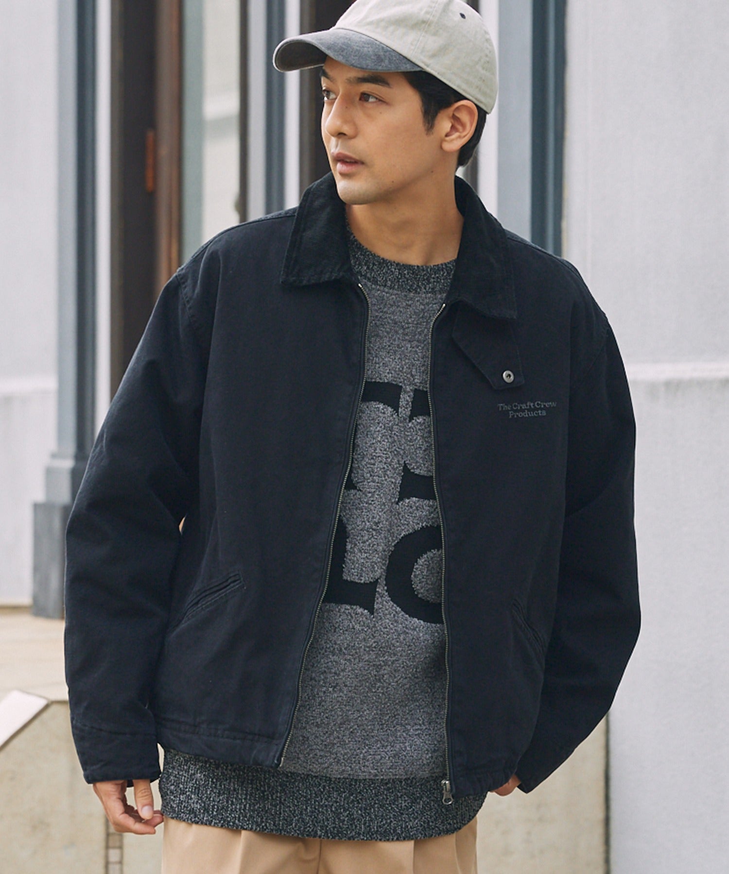 THE CRAFT CREW PRODUCTS / 仿舊水洗 兩用立領束口 中棉 外套