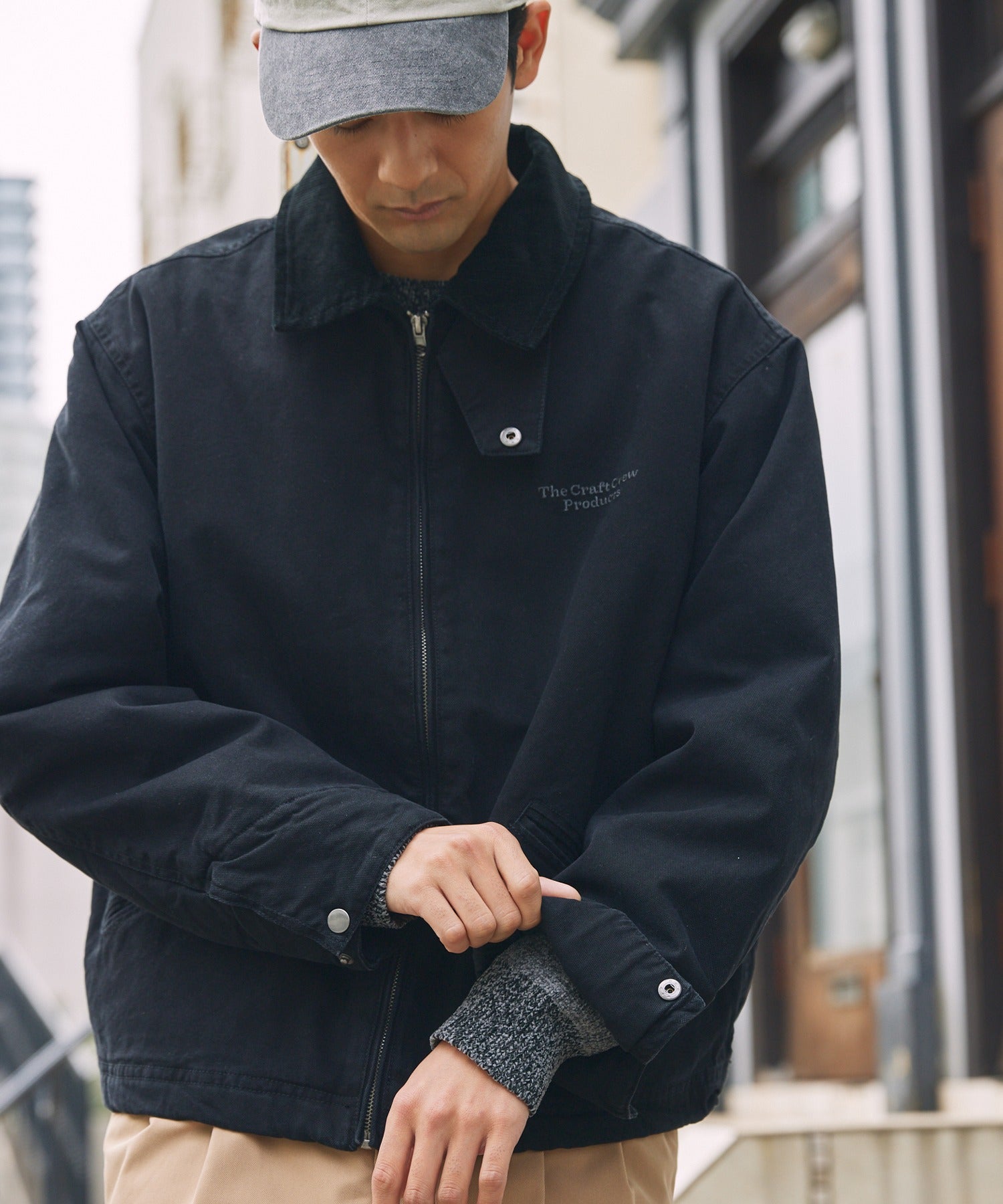 THE CRAFT CREW PRODUCTS / 仿舊水洗 兩用立領束口 中棉 外套