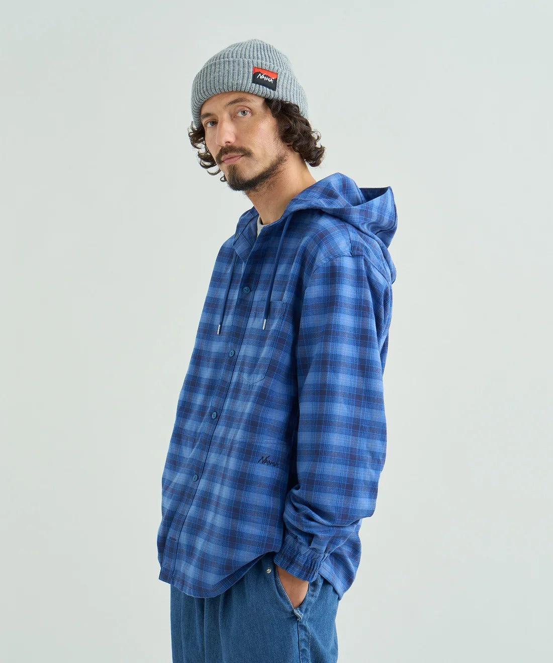 NANGA / GRID TARTAN FIELD HOOD SHIRT 格紋機能連帽野外襯衫