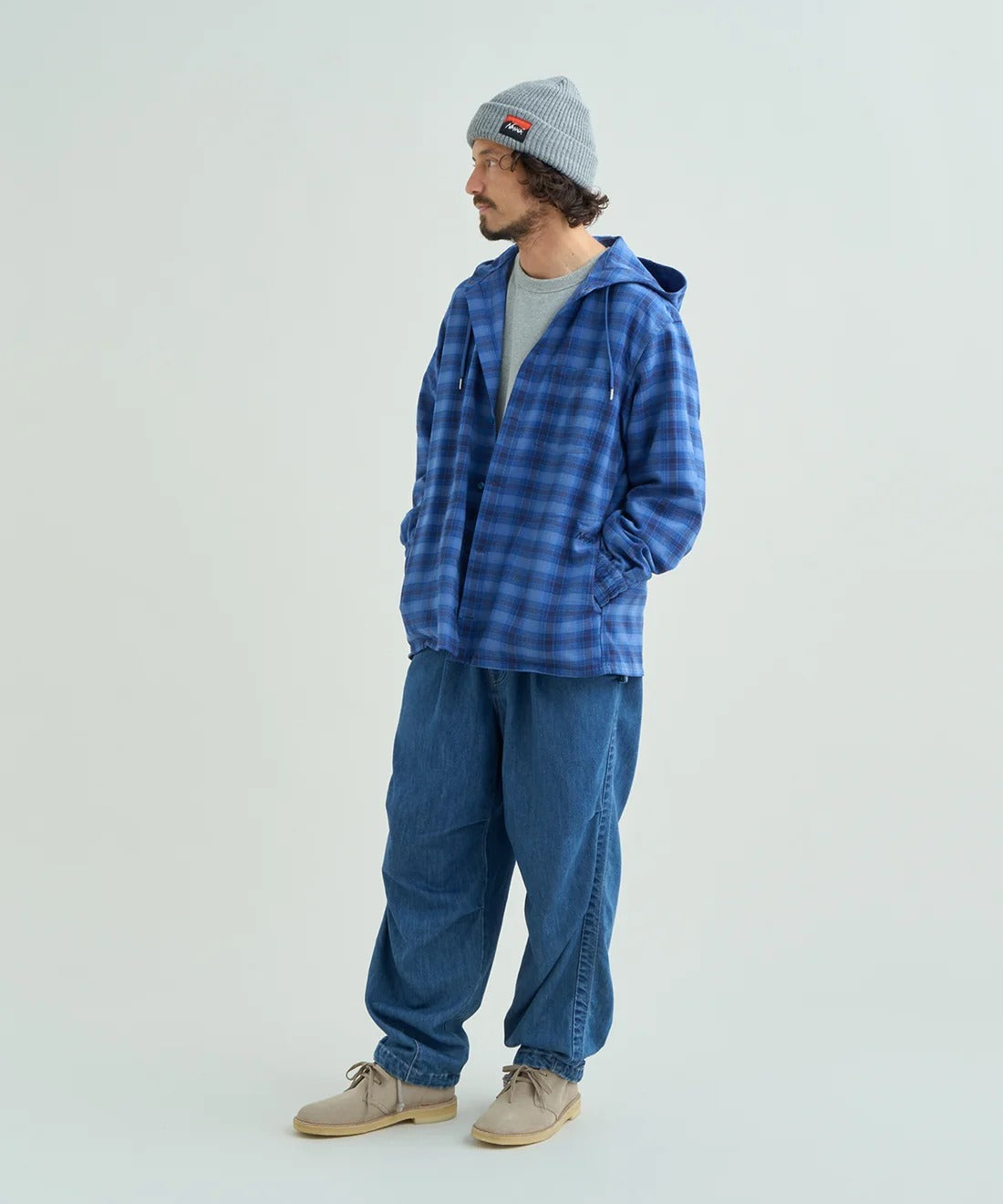 NANGA / GRID TARTAN FIELD HOOD SHIRT 格紋機能連帽野外襯衫