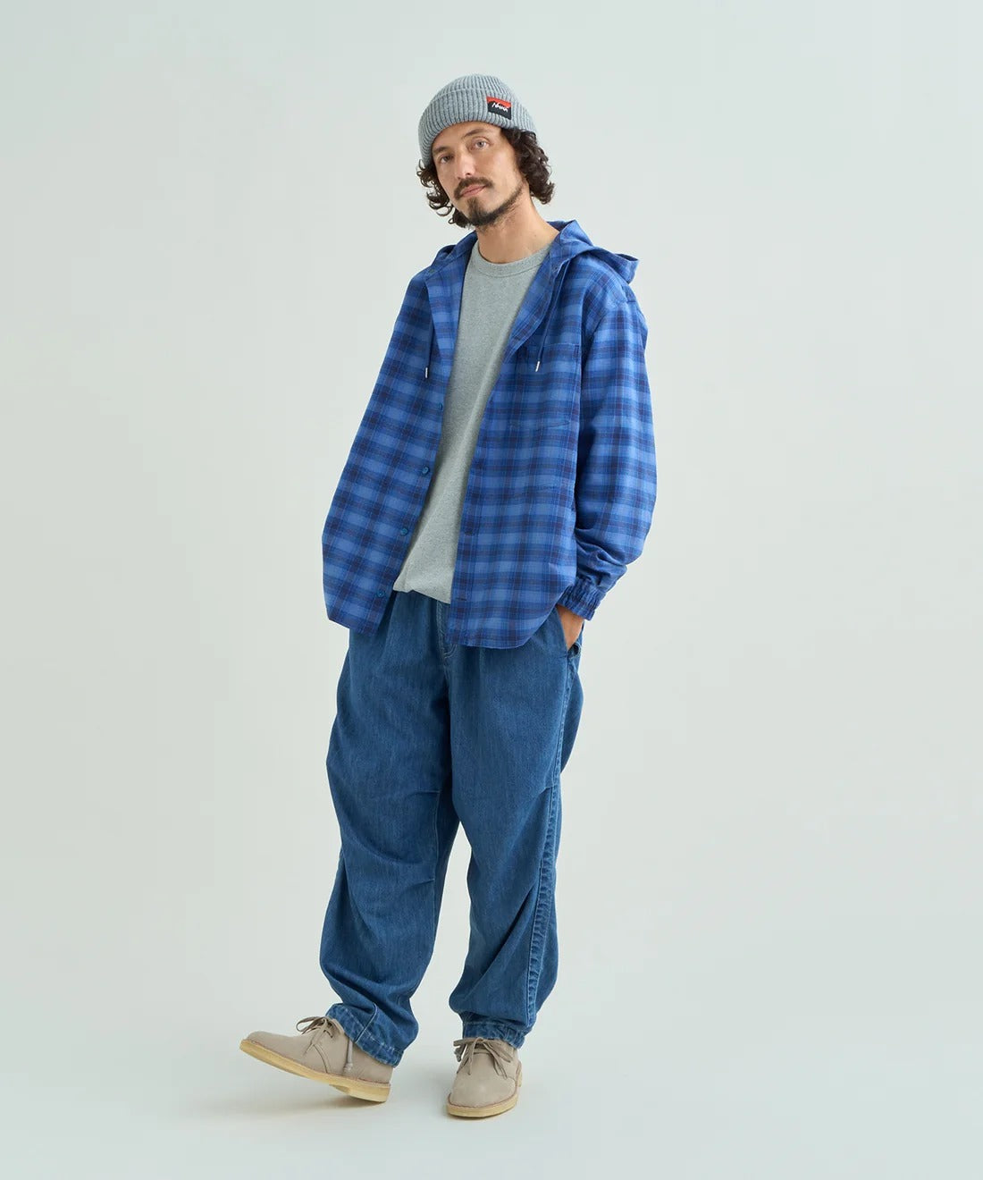 NANGA / GRID TARTAN FIELD HOOD SHIRT 格紋機能連帽野外襯衫
