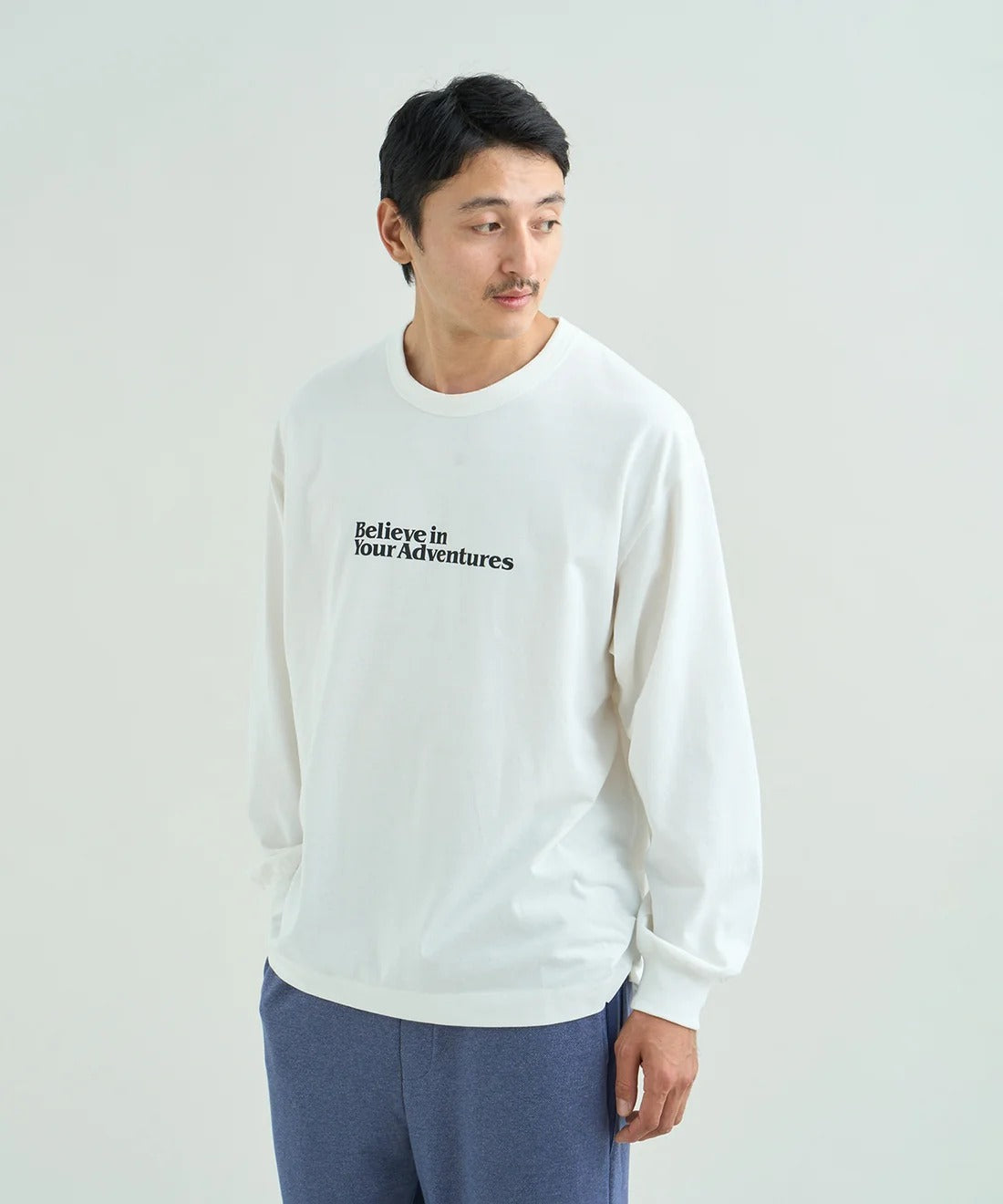 NANGA / ECO HYBRID MESSAGE L/S TEE 再生棉刺繡標語長袖T恤