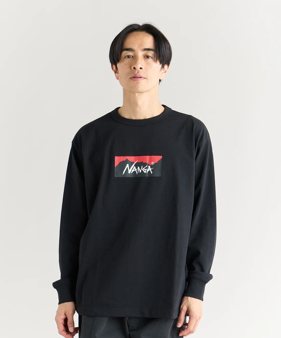 NANGA / ECO HYBRID BOX LOGO L/S TEE(UNISEX) 再生棉方形LOGO印花長袖T恤