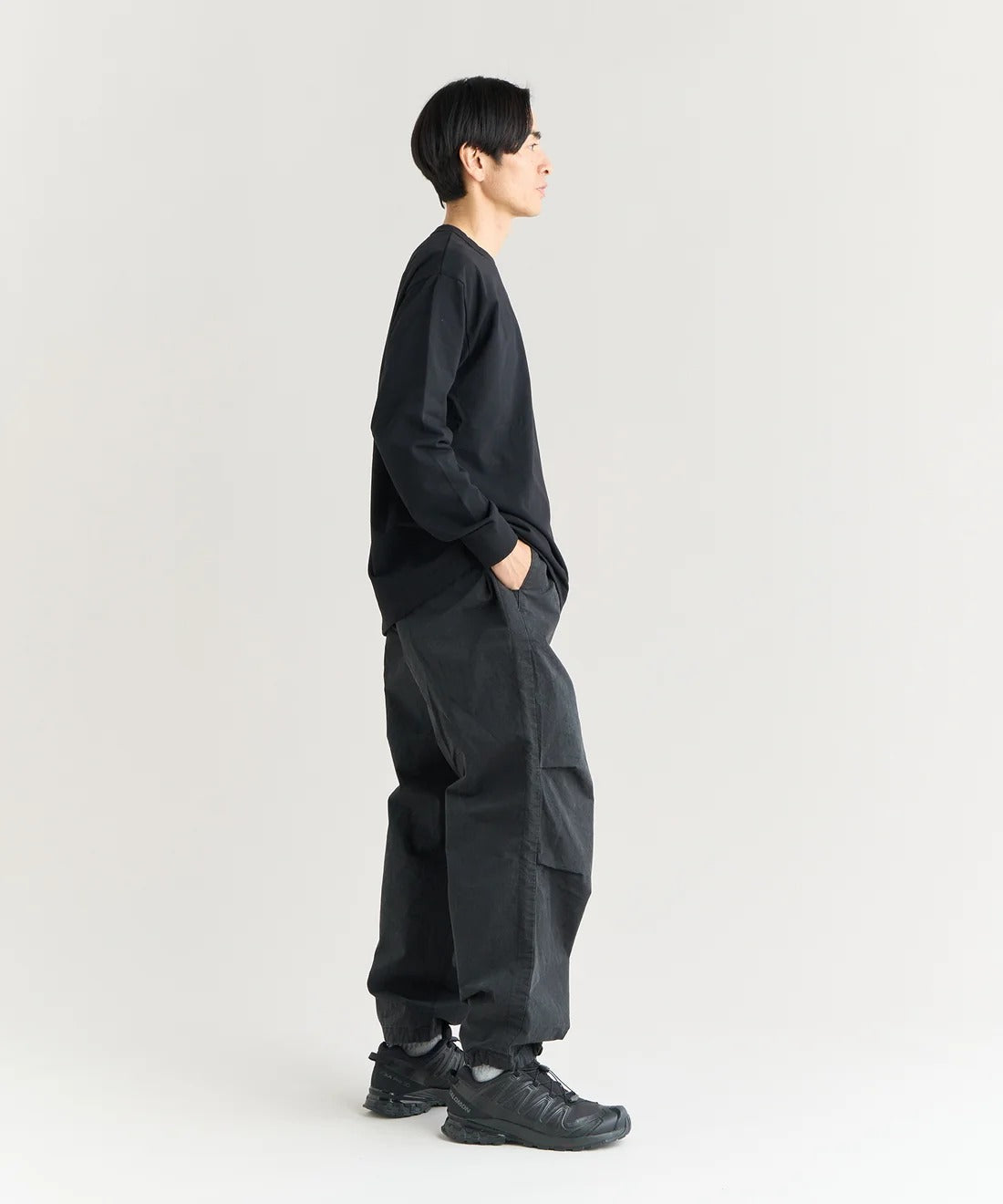 NANGA / ECO HYBRID BOX LOGO L/S TEE(UNISEX) 再生棉方形LOGO印花長袖T恤