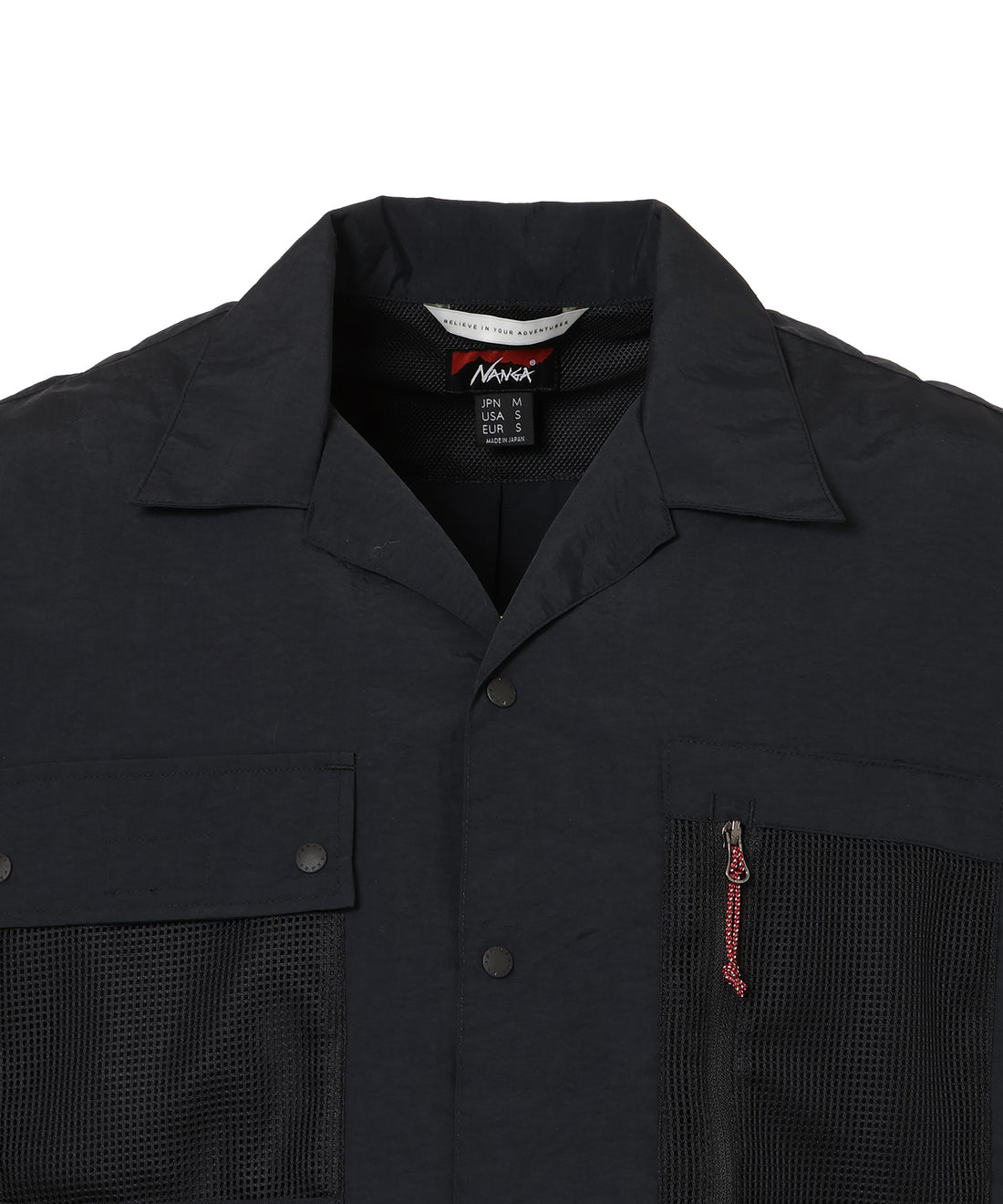 NYLON TUSSER OPEN COLLAR SHIRT / 日本直営店限定 Nylon Tussah 乾爽短袖襯衫