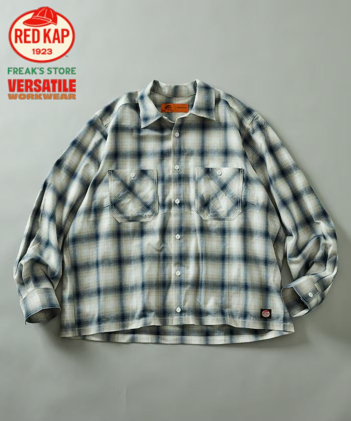 RED KAP × FREAK'S STORE / 別注短版 法蘭絨 長袖工作襯衫