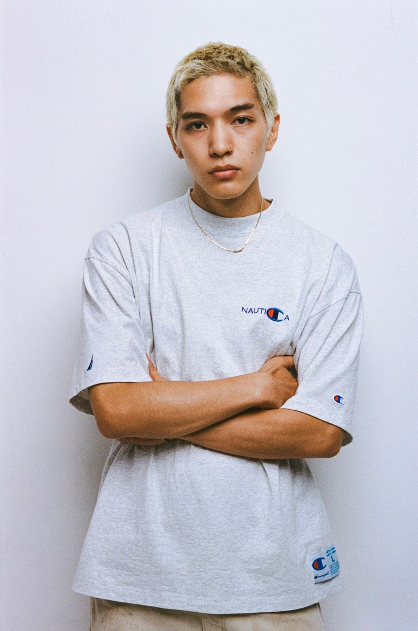 Champion × NAUTICA/刺繡厚磅圓領T恤(日本聯名限定)