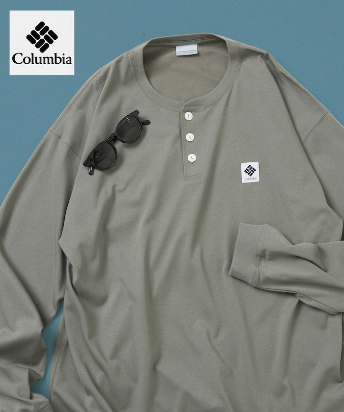 Columbia×FREAK'S STORE/別注亨利領 長袖T恤