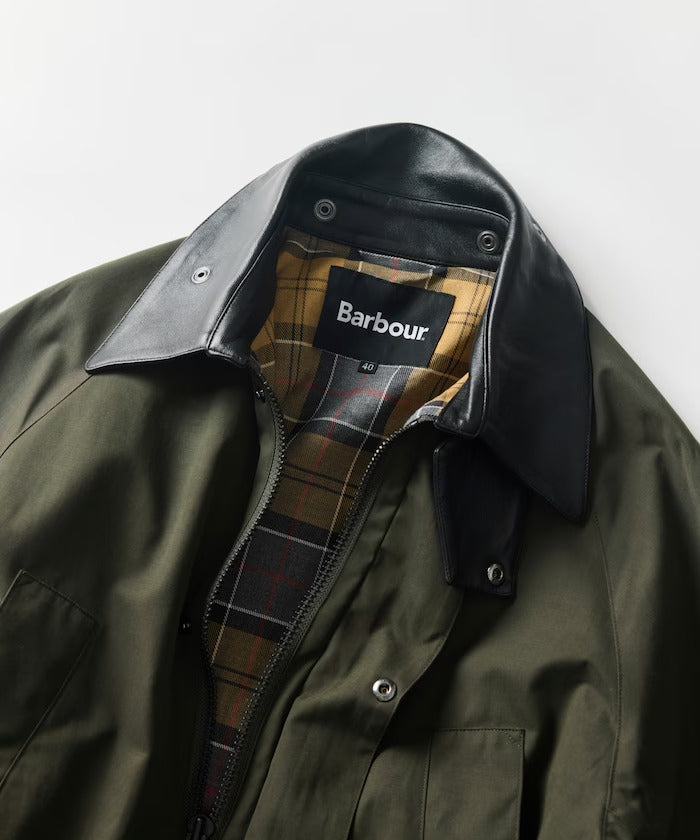 Barbour × Firsthand/別注羊皮革領寬版袖BEDALE騎士外套