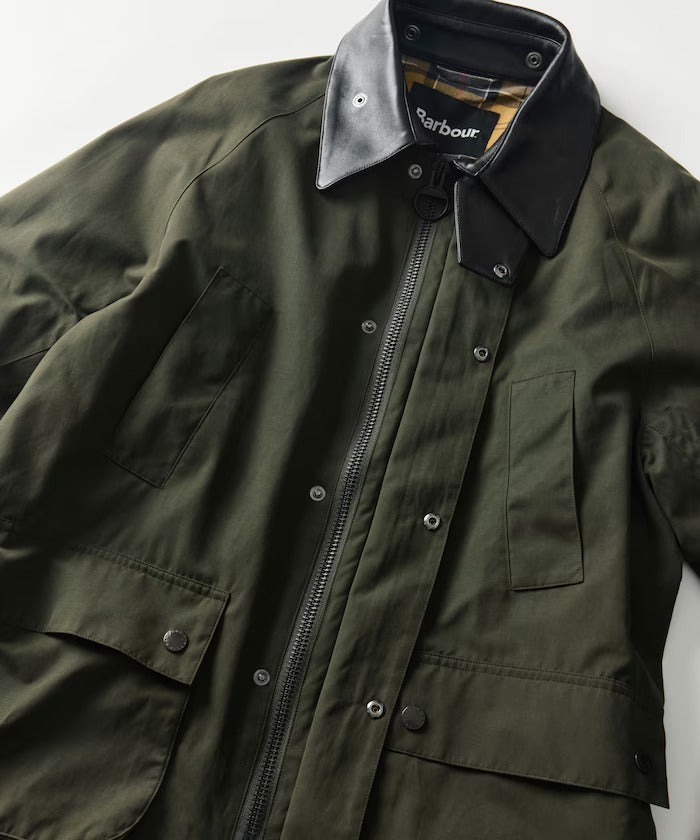 Barbour × Firsthand/別注羊皮革領寬版袖BEDALE騎士外套