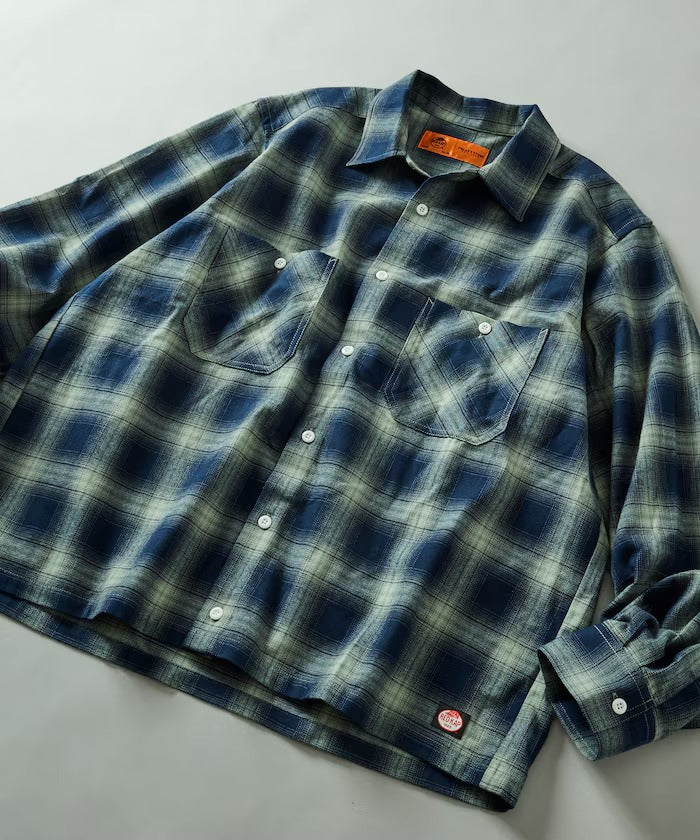 RED KAP × FREAK'S STORE / 別注短版 法蘭絨 長袖工作襯衫