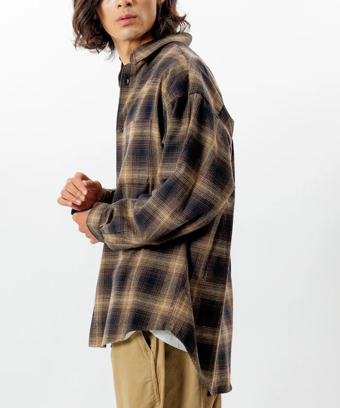 FREAK'S STORE / 寬鬆 漸層格紋 法蘭絨 長袖襯衫