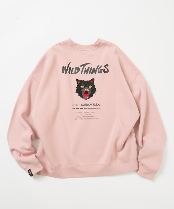 WILD THINGS×FREAK'S STORE / 貓咪圖騰圓領衫(日本聯名限定)