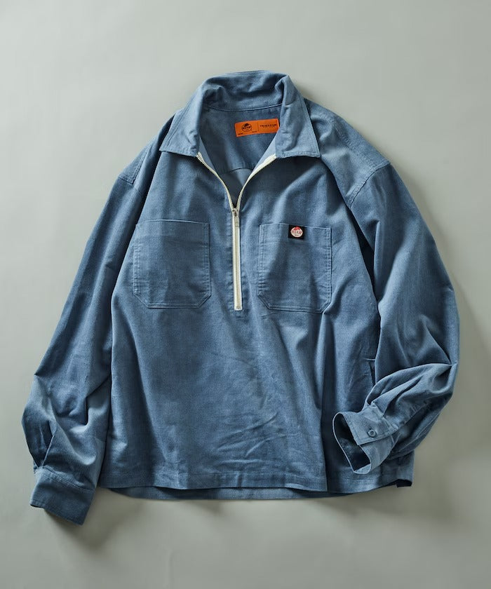 RED KAP × FREAK'S STORE/日本聯名限定 燈芯絨 半拉鏈 套頭長袖襯衫