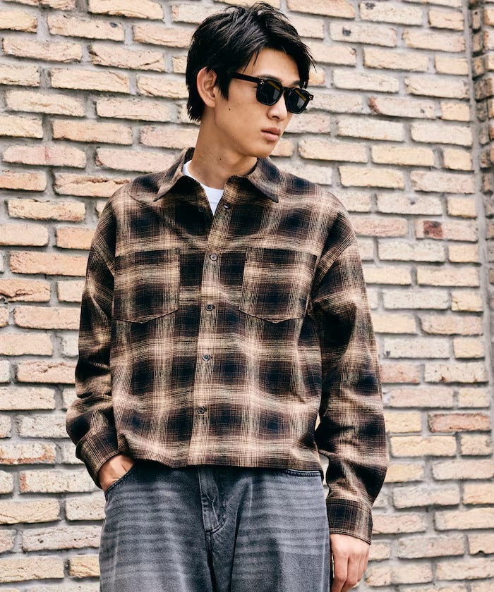 FREAK'S STORE / 限定漸層格紋短版襯衫