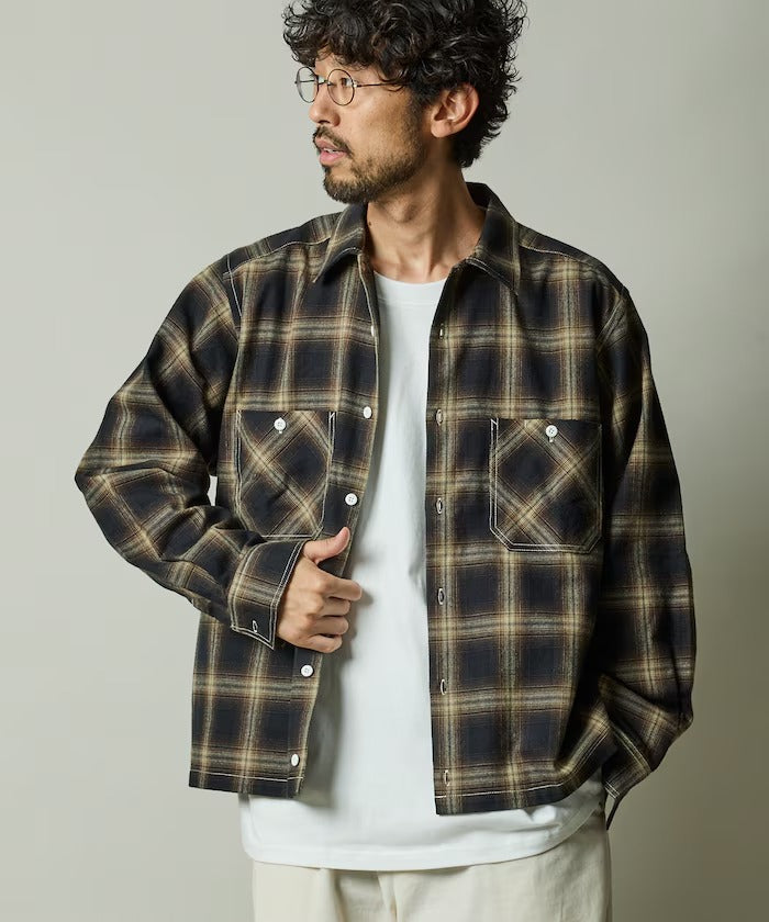 RED KAP × FREAK'S STORE / 別注短版 法蘭絨 長袖工作襯衫