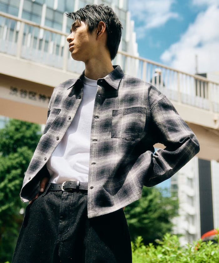 FREAK'S STORE / 限定漸層格紋短版襯衫