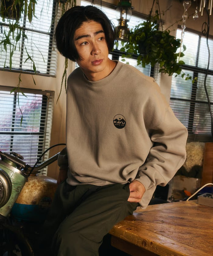 KAVU × FREAK'S STORE / 圓標刷毛 圓領衫(日本聯名限定)