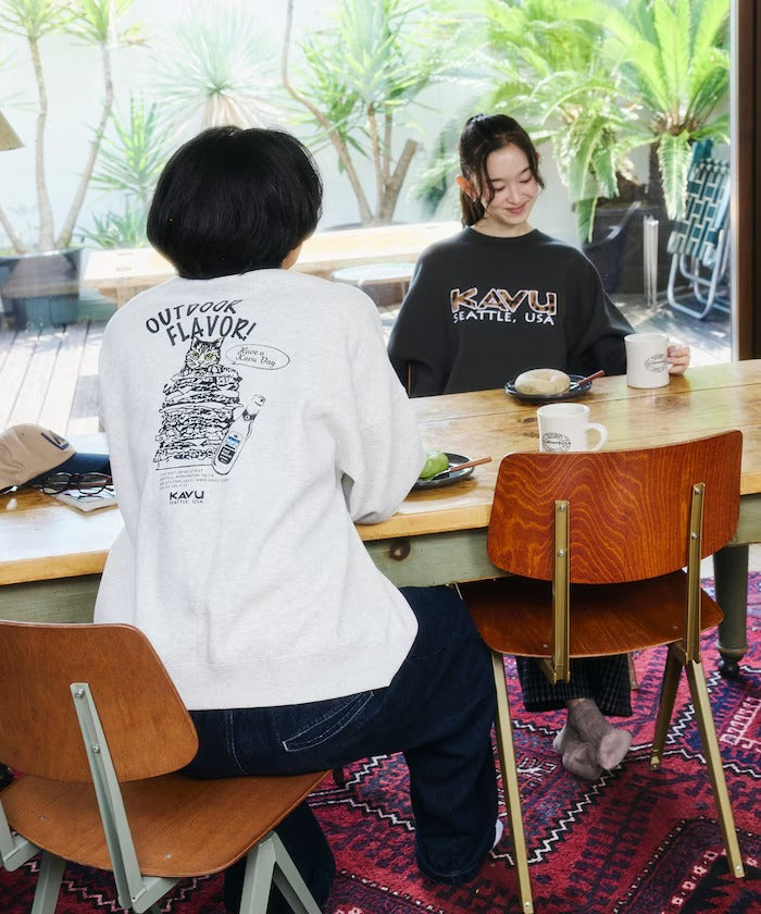 KAVU × FREAK'S STORE / 漢堡貓刺繡 圓領衫(日本聯名限定)