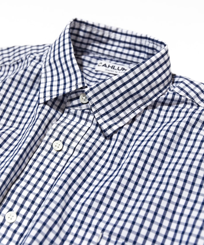 CAHLUMN Magazine Pocket Broad Shirt(Gingham) / 格紋襯衫