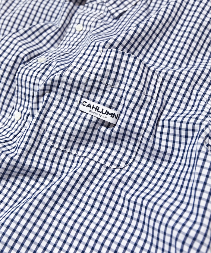 CAHLUMN Magazine Pocket Broad Shirt(Gingham) / 格紋襯衫
