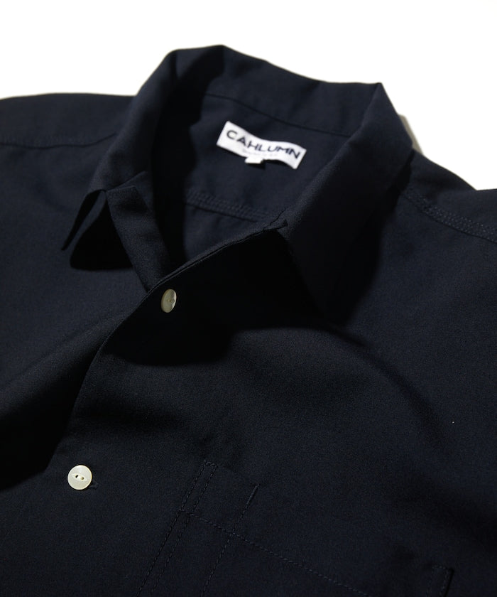 CAHLUMN Saxony Chain Stitch Open Collar Shirt / 薩克森羊毛鏈式縫線襯衫