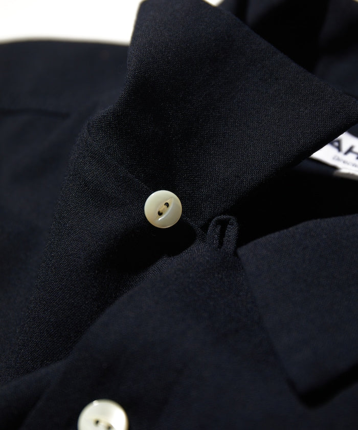 CAHLUMN Saxony Chain Stitch Open Collar Shirt / 薩克森羊毛鏈式縫線襯衫