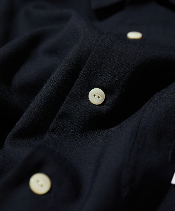 CAHLUMN Saxony Chain Stitch Open Collar Shirt / 薩克森羊毛鏈式縫線襯衫
