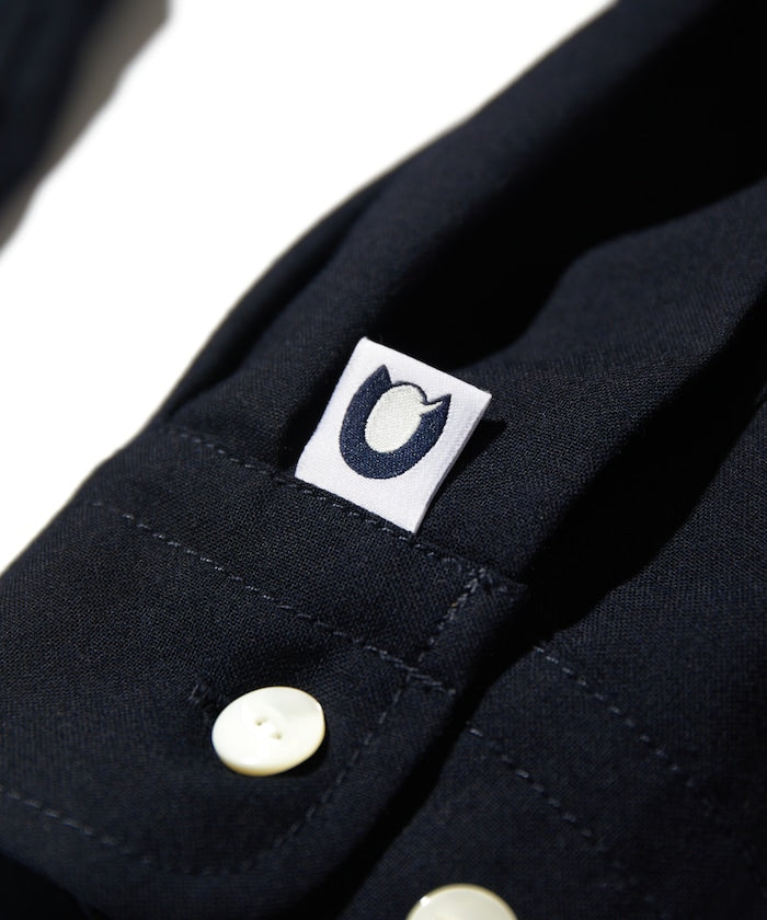 CAHLUMN Saxony Chain Stitch Open Collar Shirt / 薩克森羊毛鏈式縫線襯衫