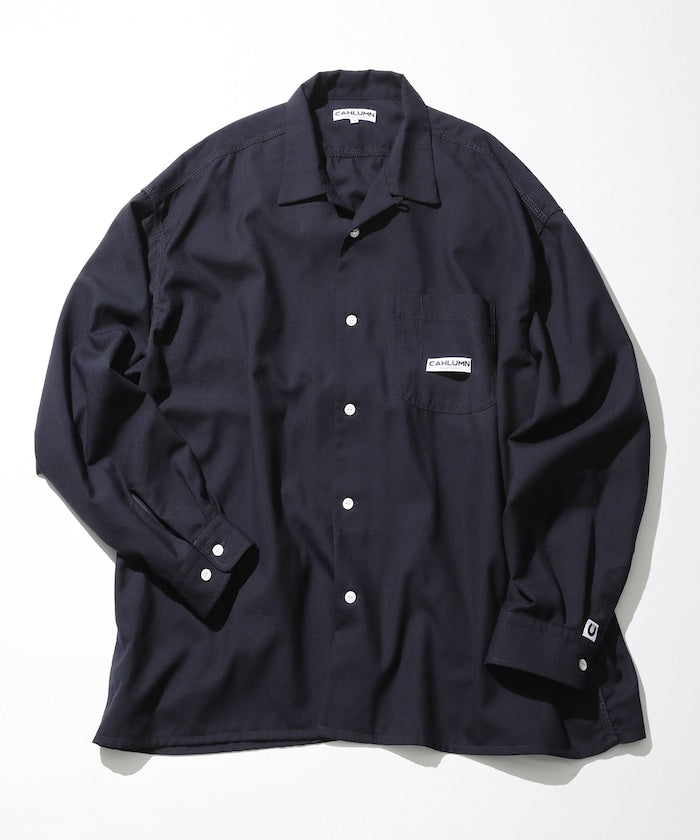 CAHLUMN Saxony Chain Stitch Open Collar Shirt / 薩克森羊毛鏈式縫線襯衫