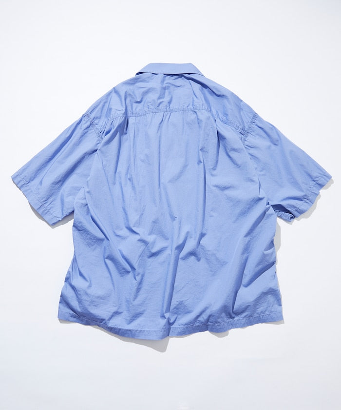 CAHLUMN Magazine Pocket Chain Stitch Open Collar Shirt / 三本針開襟短袖襯衫