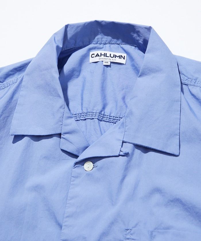 CAHLUMN Magazine Pocket Chain Stitch Open Collar Shirt / 三本針開襟短袖襯衫